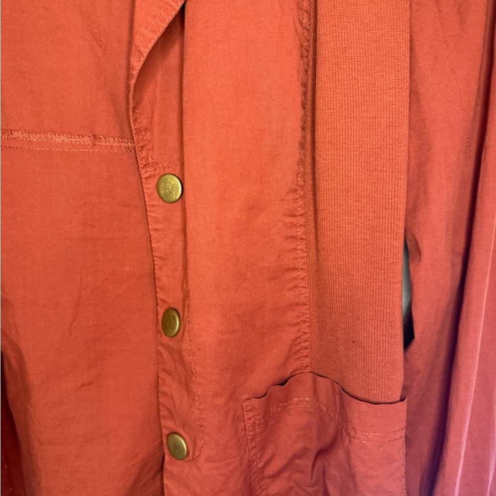 XCVI Lightweight Button-Front Jacket in Rust - Picture 4 of 6
